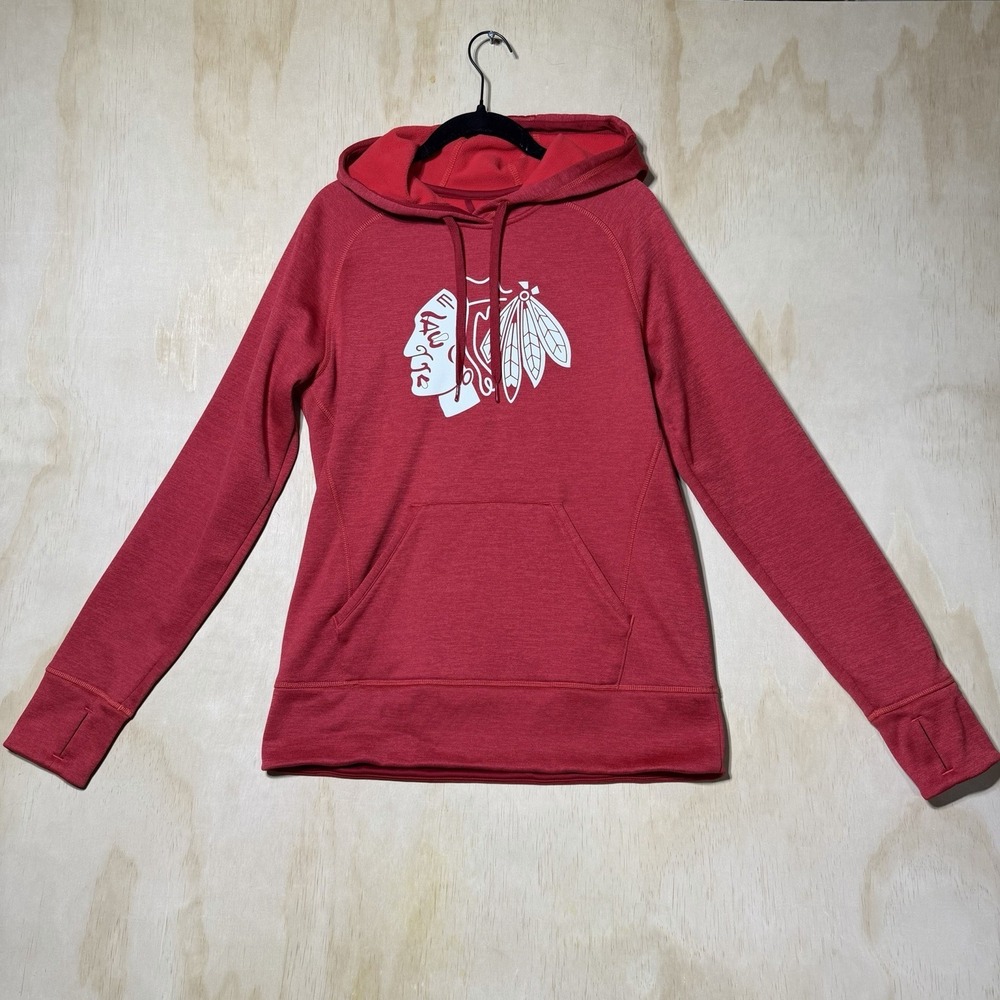 Adidas ClimaWarm Chicago Blackhawks Hoodie Womens Medium Red NHL Pullover